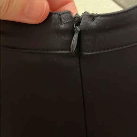 Black Asymmetrical A-Line Cocktail Dress with V-Neck - Picture 4 of 10